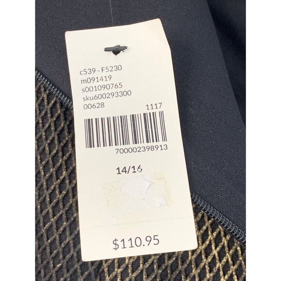 Lane Bryant 14/16 Black Mesh Print A-Line Metalic Fit & Flare Dress 14/16 NWT 76 - Picture 7 of 9